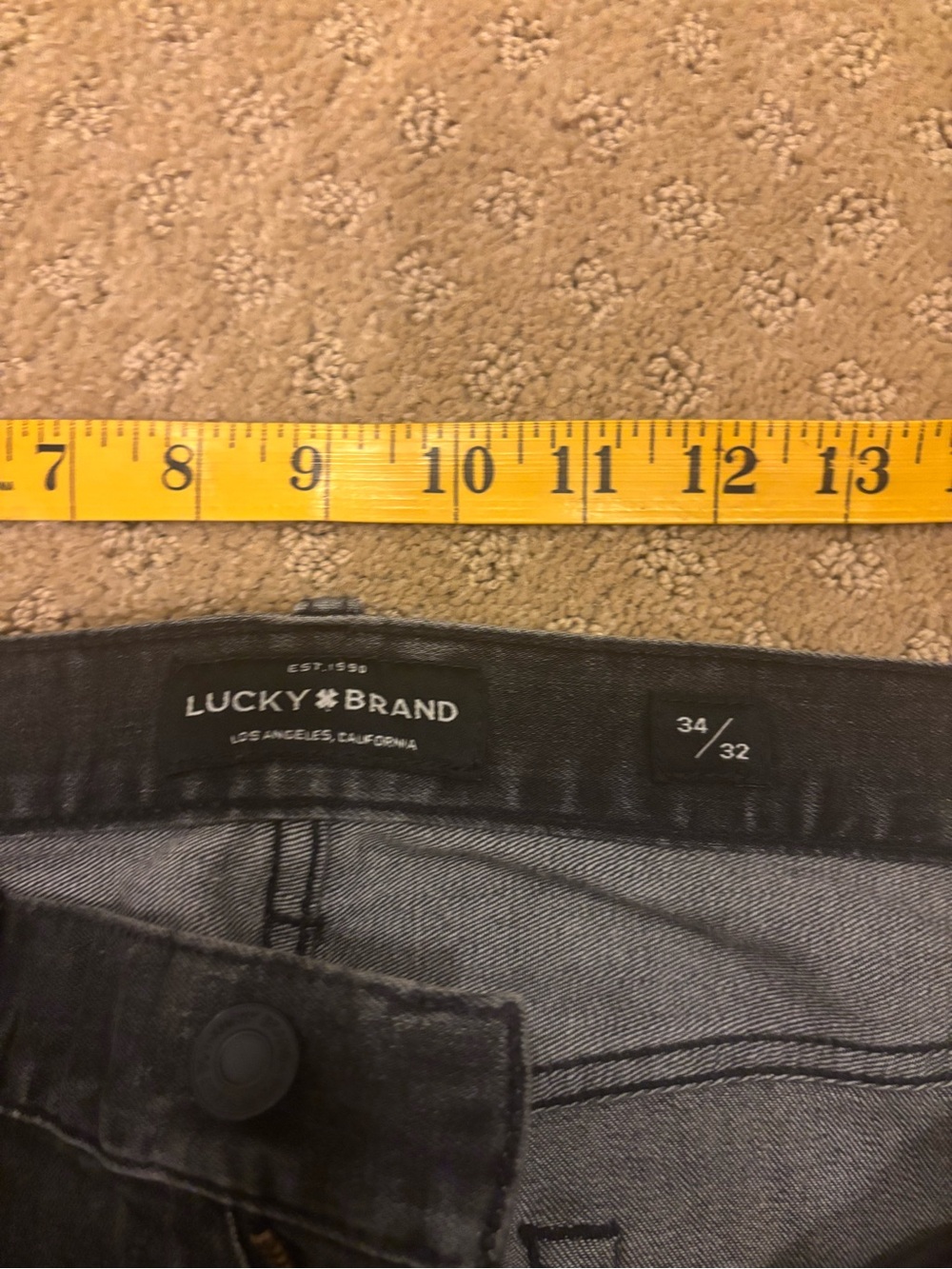 Men’s Lucky Brand Los Angeles 121 Slim Black Wash Jeans 34x 32